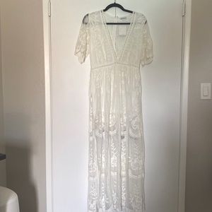 NWT Dainty Hooligan maxi lace lined dress with shorts